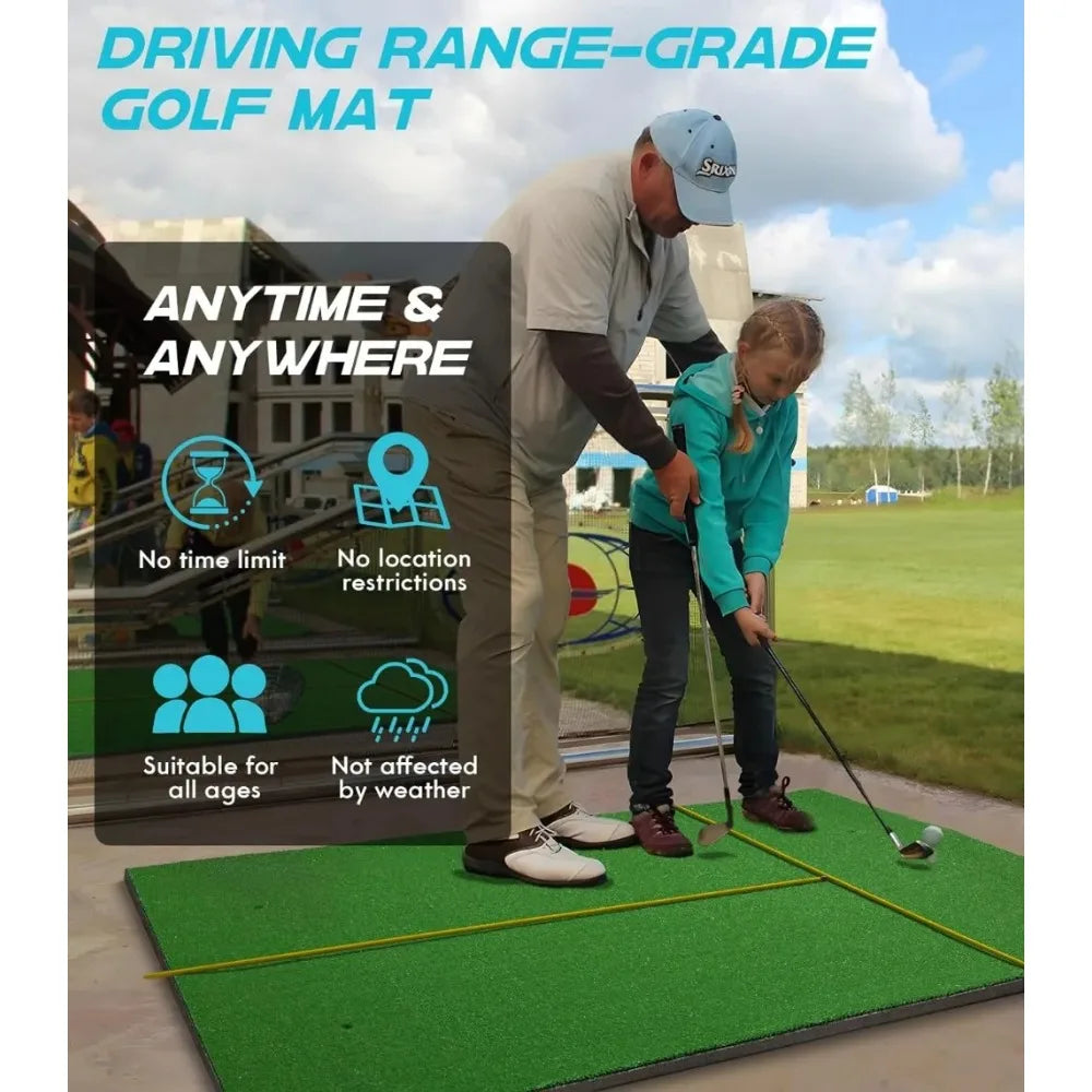 Golf Hitting Mat: 5 x 4 ft. for Home Backyard Driving Chipping