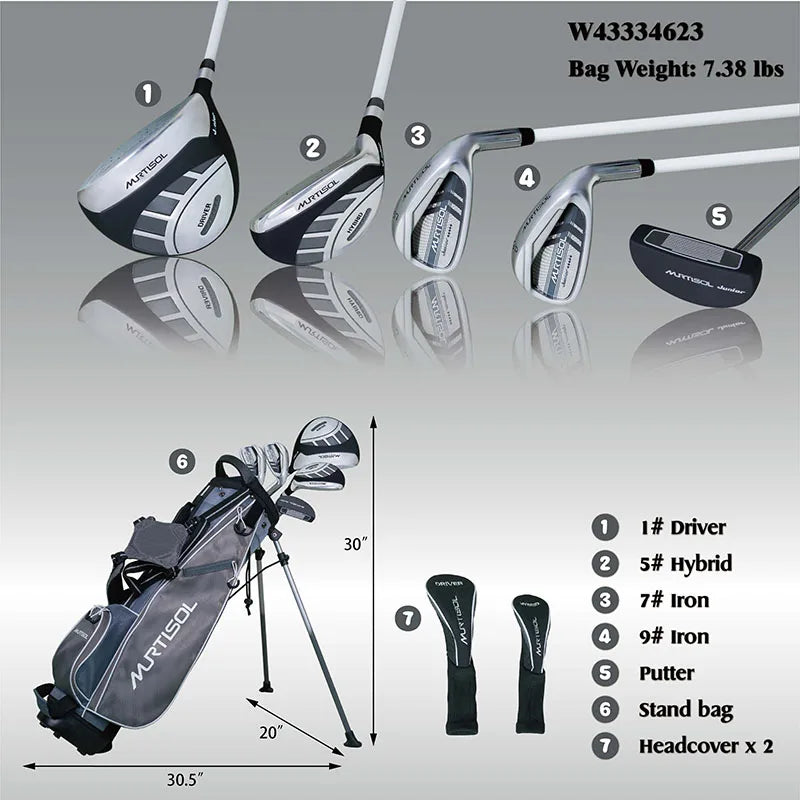 Murtisol Junior RH 5-piece Golf Club Set W/Bag - Ages 11-13