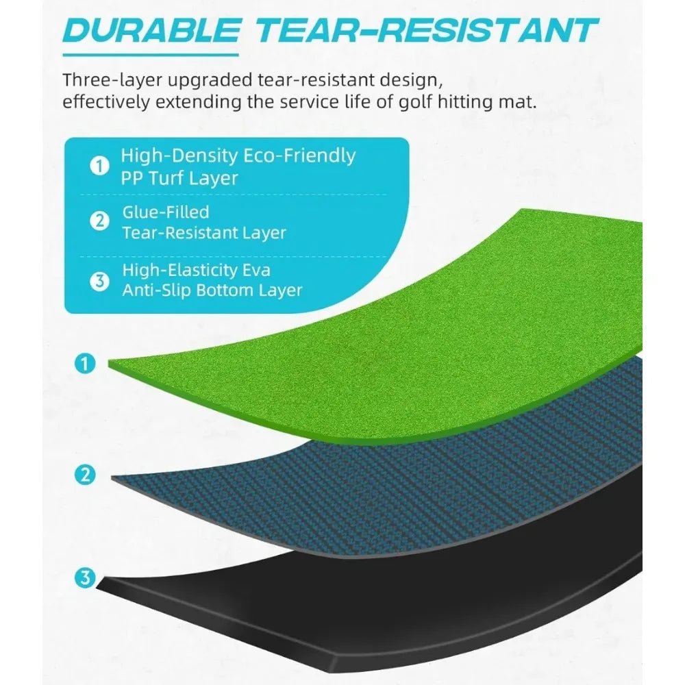 Golf Hitting Mat: 5 x 4 ft. for Home Backyard Driving Chipping