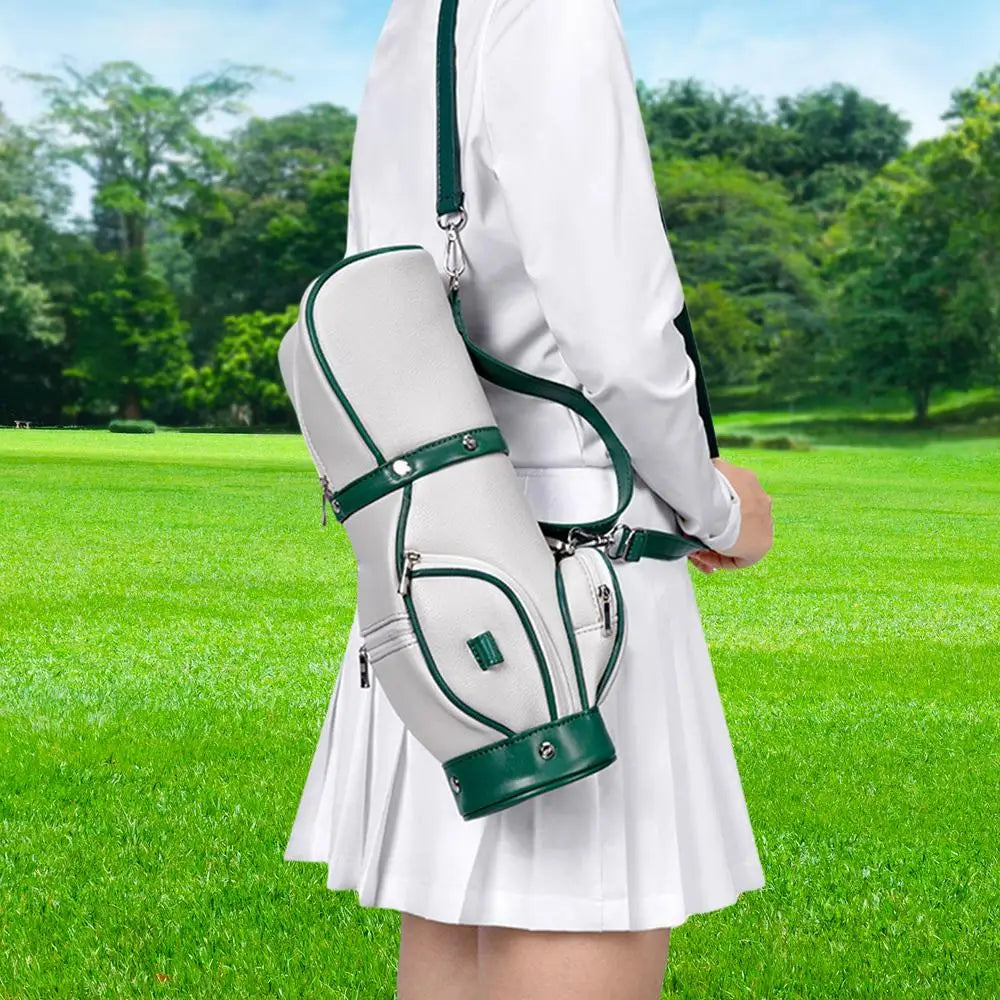 Small Cross-body Golf Bag for Golfing Accessories PU Leather