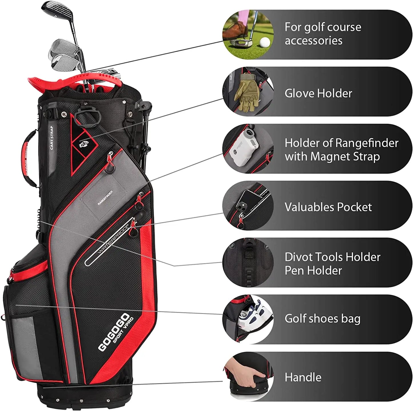 Gogogo Sport Vpro Golf Stand Bag - Dual Strap