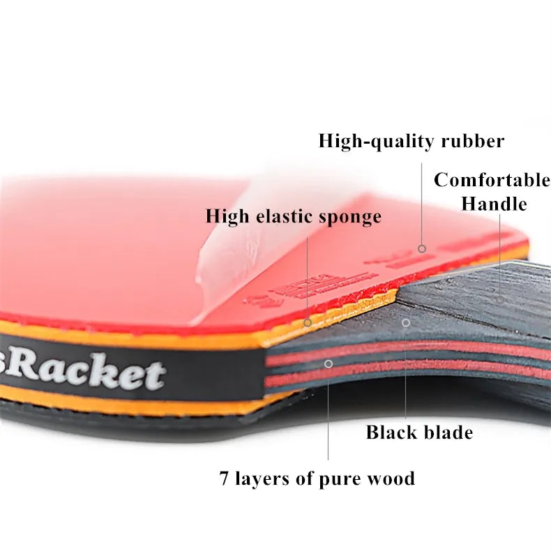 2PCS Professional 6 Star Table Tennis/Ping Pong Racquet
