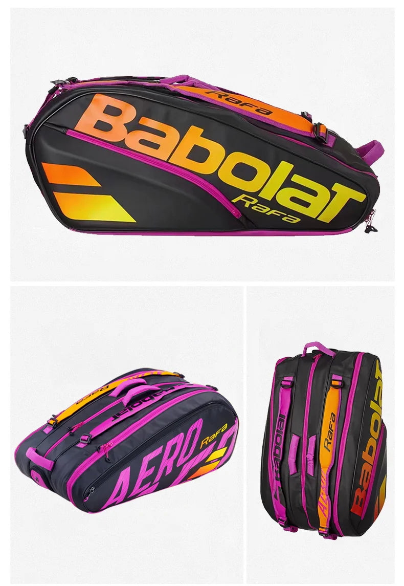 Original Babolat Tennis Racket Bag Aero Tennis Bag For 6 Tennis Rackets Men's Women's Large Capacity Tennis Backpack Sports Bag