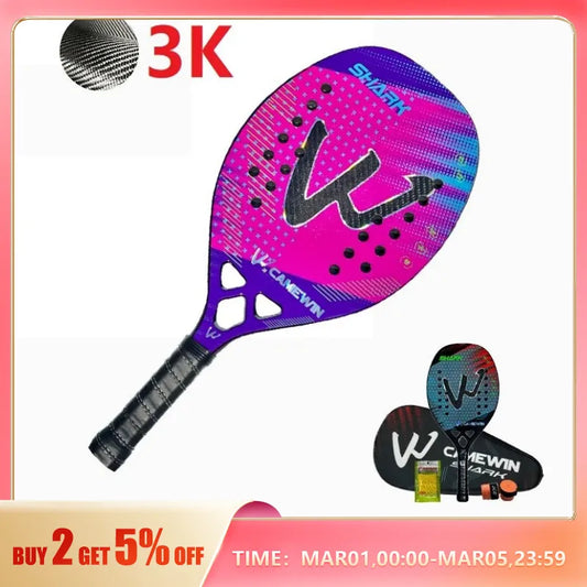 3K Camewin Carbon Fiber Beach Tennis Racket