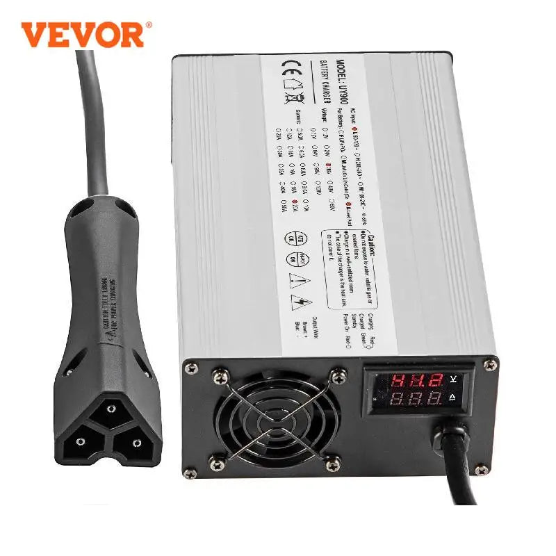 VEVOR 36V 18A / 48V 15A Golf Cart Battery Charger for Charging Lead Acid and Silicon Type Batteries 3 Pin Plug Splayed Plug LED