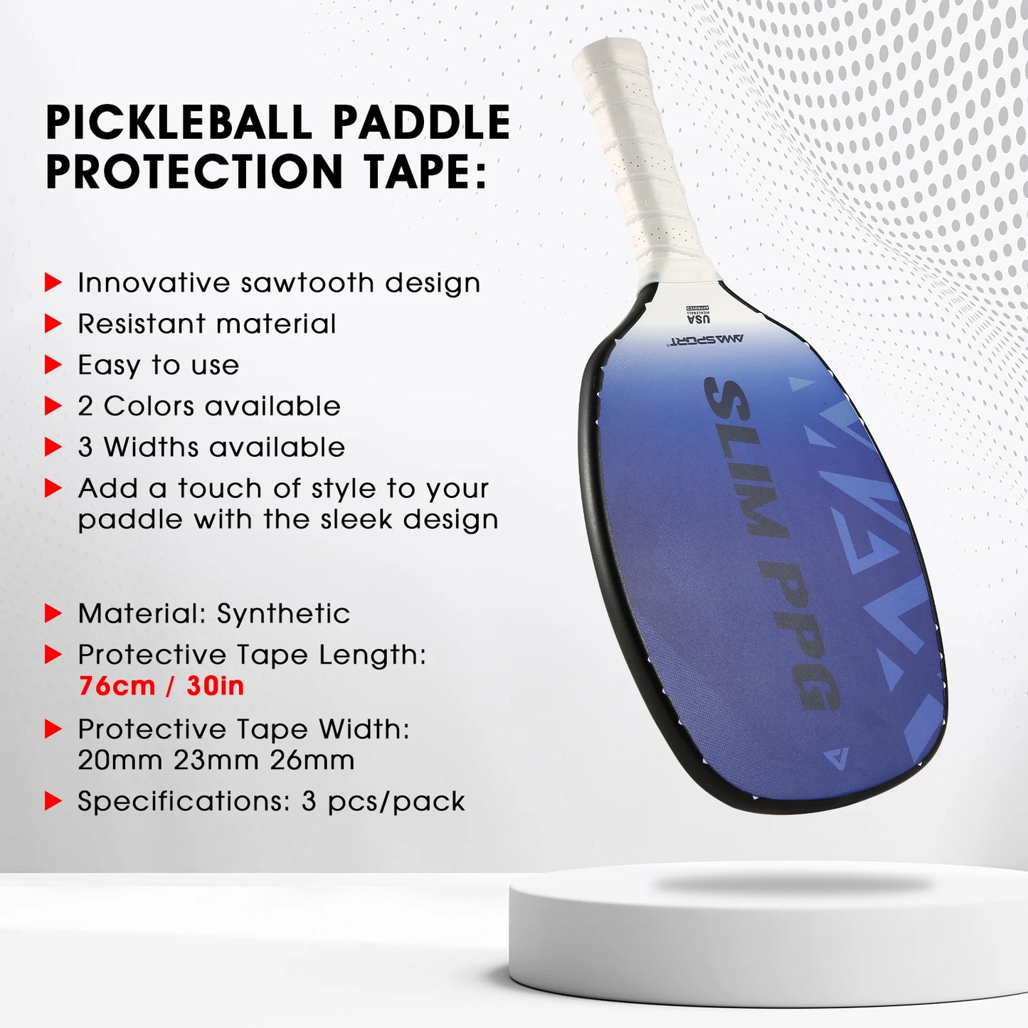 AMASPORT Pickleball Paddles Protection Tapes for 13/16/19mm Width Paddle