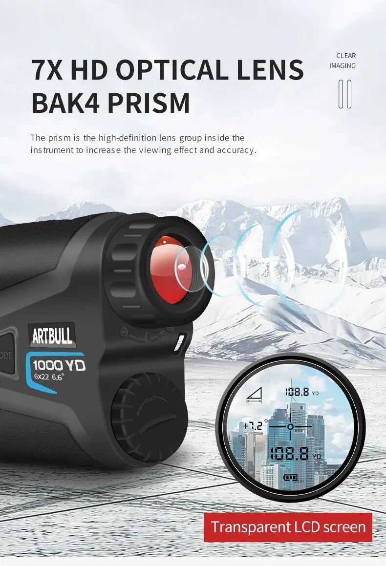 ARTBULL Laser Outdoor 1000yard Golf Rangefinder Speed Distance Meter Monoculars