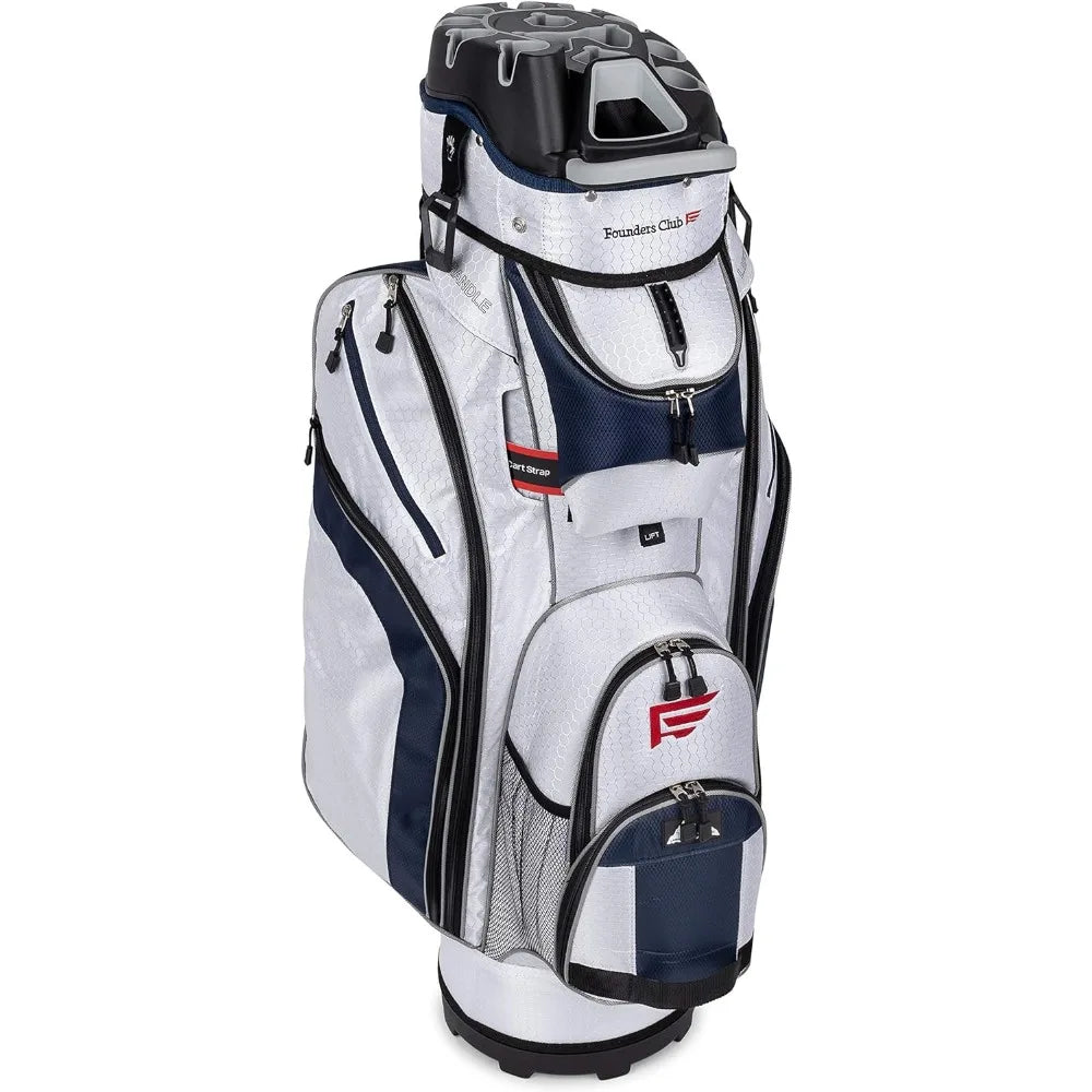 Founders Club Premium Cart Bag with 14 Way Organizer Divider Top