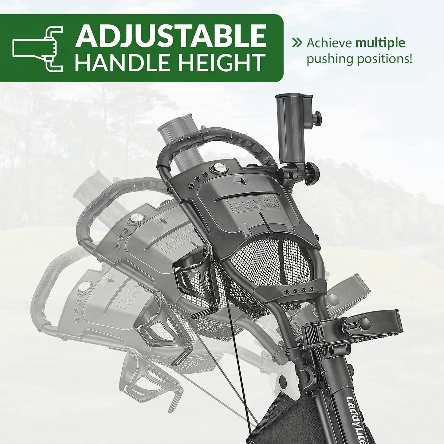 CaddyTek 3 Wheel Foldable Collapsible Golf Push Cart