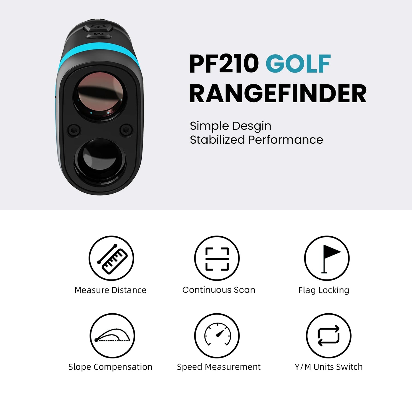 Mileseey PF210 Golf Rangefinder Laser 600M Yards Builtin Battery Mini Distance Meter Case Professional Telescope Measure Devices