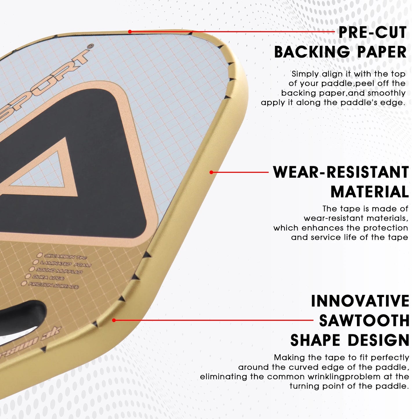 AMASPORT Pickleball Paddles Protection Tapes for 13/16/19mm Width Paddle