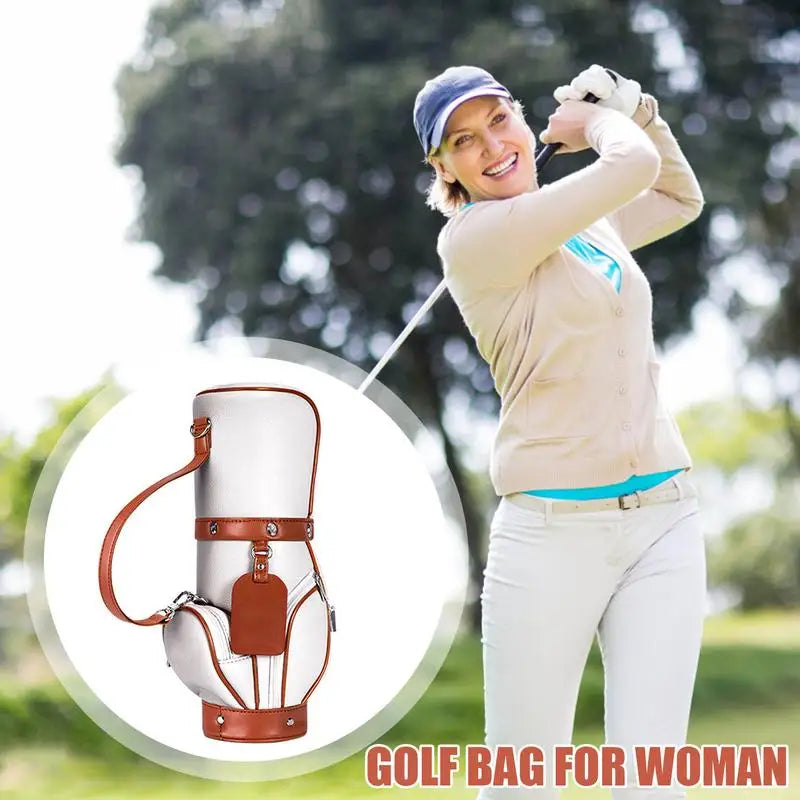 Small Cross-body Golf Bag for Golfing Accessories PU Leather