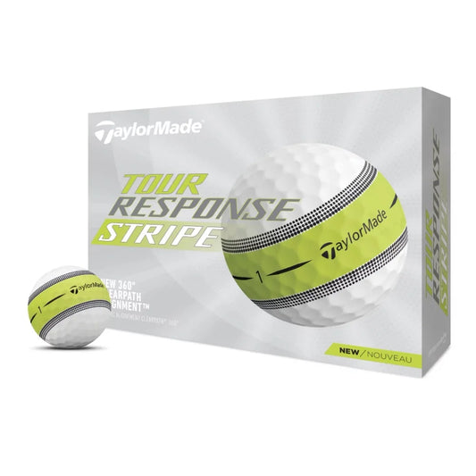 TaylorMade Tour Response Stripe Golf Ball, Set of 12, White