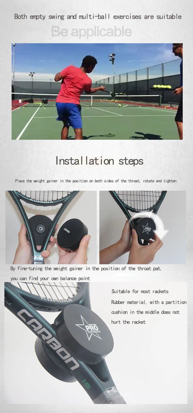 Tennis Swing Exerciser- Weight Gainer Racket Accelerator