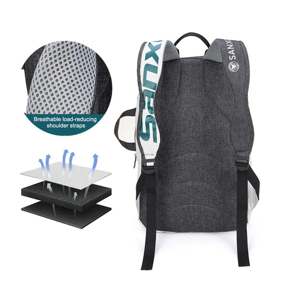 Sanxdi Large Capacity Racquet Bag 3 Rackets Backpack